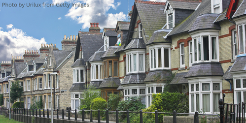 Terrace houses in England