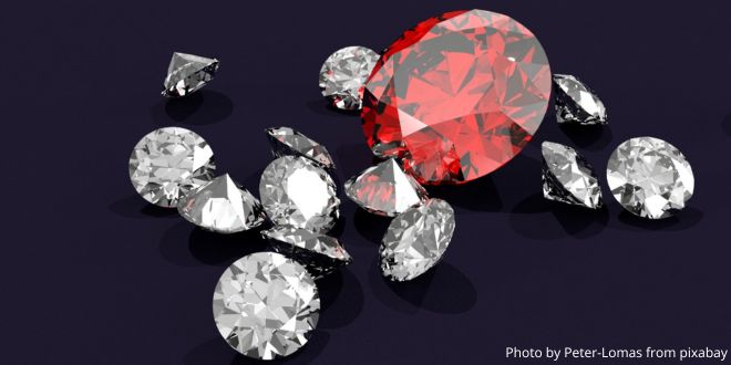 A collection of sparkling gems on a black background